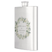 Sneeuwbes & Eucalyptus Huwelijks krans Naam Flacon (Links)