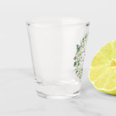 Sneeuwbes & Eucalyptus Huwelijks Krans Personalise Shot Glas (Links)