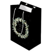 Sneeuwbes+Eucalyptus Kerst/Feest Dank je Medium Cadeauzakje (Voorkant Gekanteld)