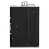 Sneeuwbes & Eucalyptus Krans Persoonlijke Trouwdag Heupfles (Achterkant)