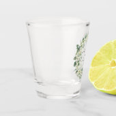 Sneeuwbes & Eucalyptus Krans Persoonlijke Trouwdag Shot Glas (Links)