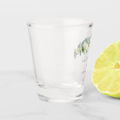 Sneeuwbes & Eucalyptus Persoonlijke Trouwdag Shot Glas (Links)