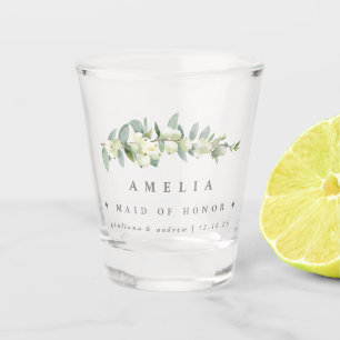 Sneeuwbes & Eucalyptus Persoonlijke Trouwfeestgroe Shot Glas