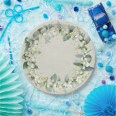 Sneeuwbes Kerstkrans Feestelijke Fijne Kerst Papieren Bordje (Feest)