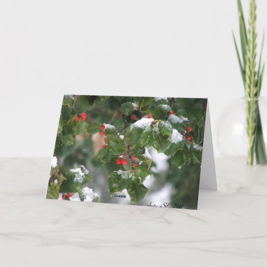 Sneeuwbessen Feestdagen Kaart (Achterkant)