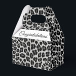 Sneeuwblaasdruk Bedankdoosjes<br><div class="desc">Vier speciale evenementen met een zwart-witte sneeuwluipaard print. Geweldig voor vrijgezellen,  verjaardagen en themafeesten. Wijzig het bericht in de aangepaste sectie.</div>