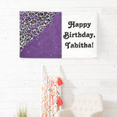 Sneeuwblaasdrukpenselen op Faux Glitter Spandoek (Insitu)