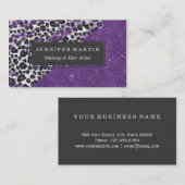 Sneeuwblaasdrukpenselen op Faux Glitter Visitekaartje (Voorkant / Achterkant)