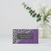 Sneeuwblaasdrukpenselen op Faux Glitter Visitekaartje (Staand voorkant)