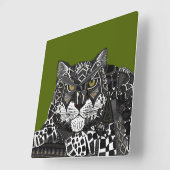 sneeuwblaasgroen vierkante klok (Hoek)