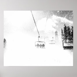 Sneeuwblaast // Skilift in blizzard Winkels Poster