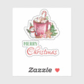Sneeuwblauw Cute Cup Vroegere kerst Prettige feest Sticker (Vel)