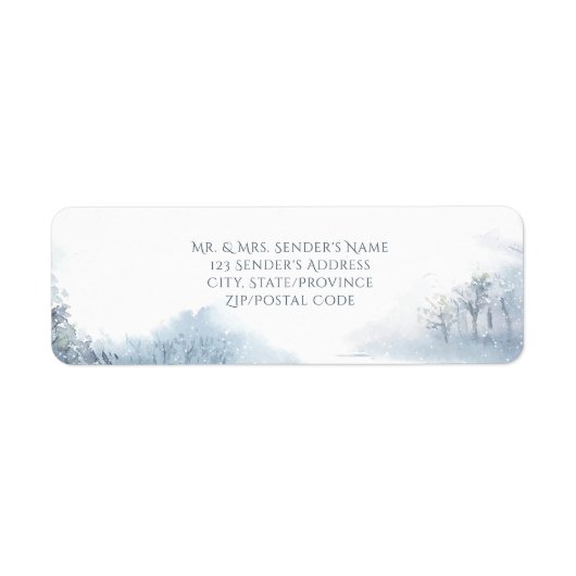 Sneeuwblauw en withuwelijk etiket (Voorkant)