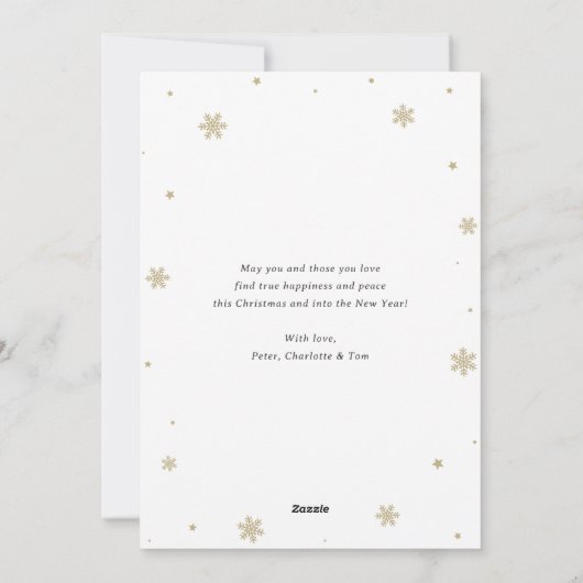 Sneeuwblauw geruite foto Merry Christmas Kaart (Achterkant)