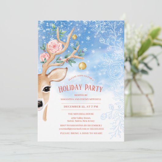 Sneeuwblauw Kaart (Staand voorkant)