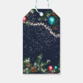 Sneeuwblauw kerstlicht cadeaulabel (Achterkant)