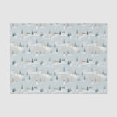 Sneeuwblauw minimalistisch kerstdorp tissuepapier (Voorkant)