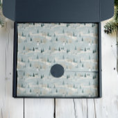 Sneeuwblauw minimalistisch kerstdorp tissuepapier