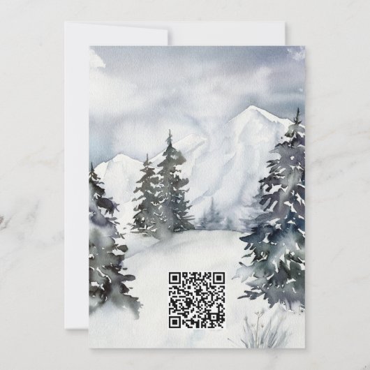 Sneeuwblauwe Berg Aquarel Rustieke Detailkaart Kaart (Achterkant)