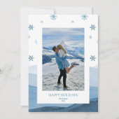 Sneeuwblauwe Kerst Fotokaart Kaart (Voorkant)