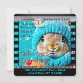 Sneeuwblauwe Konijn Kerstfeest Kaart (Voorkant)