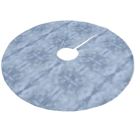 Sneeuwblauwe lucht fleece kerstboom rok (Gekanteld)