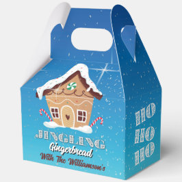 Sneeuwblauwe rinkelende peperkoek feestgunstdoos bedankdoosjes