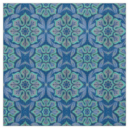 Sneeuwbloem, blauw met bloempatroon en sneeuwvlok stof