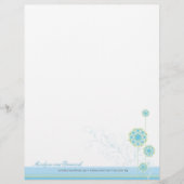 Sneeuwbloem Blauwe Weddenschap Letterhead Briefhoofd Ontwerp (Voorkant)