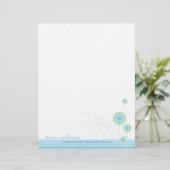 Sneeuwbloem Blauwe Weddenschap Letterhead Briefhoofd Ontwerp (Staand voorkant)
