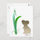 Sneeuwbloem en paardenmuis briefkaart (Voorkant / Achterkant)