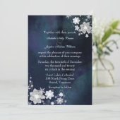 Sneeuwbloemen Elegante Winter Bruiloft Kaart (Staand voorkant)