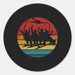 Sneeuwboard Bestuursvergadering Ski Lift Skier Win Ronde Sticker