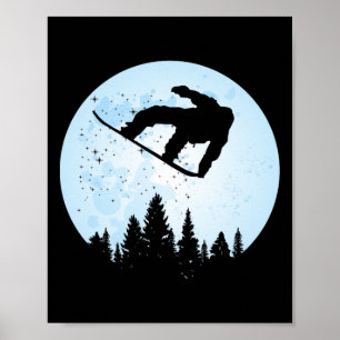 Sneeuwboard Bigfoot Ski Grappig Sasquatch Skiën Poster