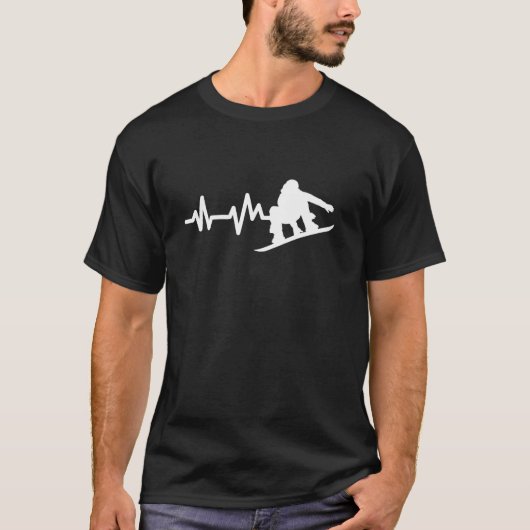 Sneeuwboard Hartslag Snowboarder T-shirt (Voorkant)