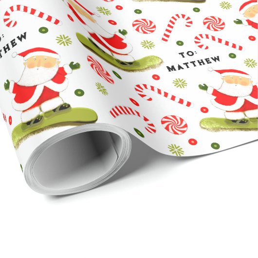 Sneeuwboard Kerstcadeau Inpakpapier (Rol Hoek)