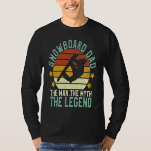 Sneeuwboard Papa De Man De Mythe De Legende Sneeuw T-shirt