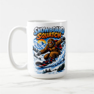 Sneeuwboard Squatch – Grappige Bigfoot-sneeuwboard Koffiemok