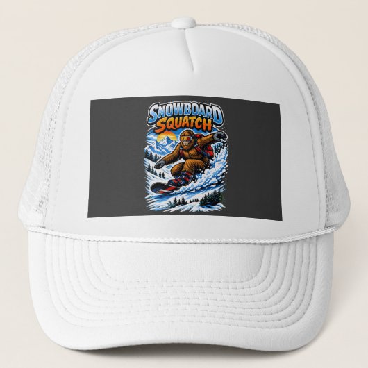 Sneeuwboard Squatch – Grappige Bigfoot-sneeuwboard Trucker Pet (Voorkant)