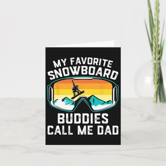 Sneeuwboard Vader Cadeau Vaderdag Snowboardliefheb Kaart (Voorkant)