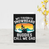 Sneeuwboard Vader Cadeau Vaderdag Snowboardliefheb Kaart (Gele Bloem)