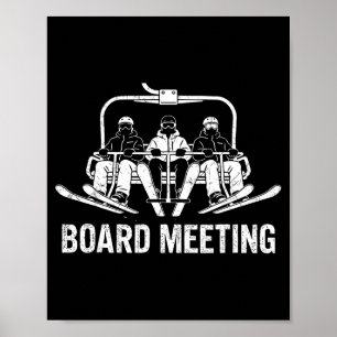Sneeuwboard Vergadering Ski Lift Skier Winter Spor Poster