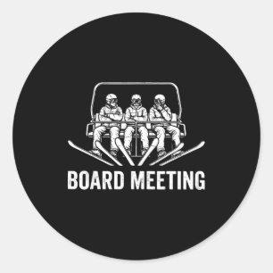 Sneeuwboard Vergadering Ski Lift Skier Winter Spor Ronde Sticker