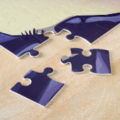 Sneeuwboard vintage stijl reisposter legpuzzel (Zijkant)