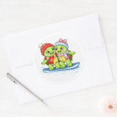 Sneeuwboardavontuur Ronde Sticker (Envelop)