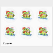 Sneeuwboardavontuur Ronde Sticker (Vel)