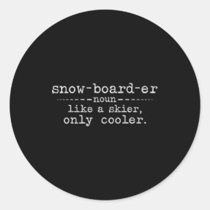 Sneeuwboarddefinitie Funny Snowboarden Wintersport Ronde Sticker