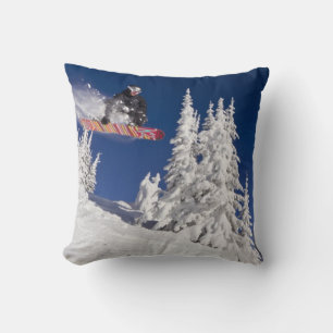 Sneeuwboarden actie bij Whitefish Mountain Resort Kussen