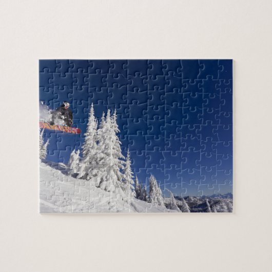 Sneeuwboarden actie bij Whitefish Mountain Resort Legpuzzel (Horizontaal)