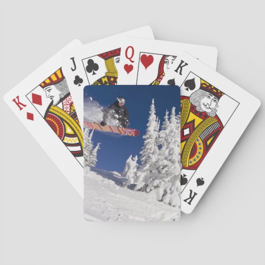 Sneeuwboarden actie bij Whitefish Mountain Resort Speelkaarten (Achterkant)